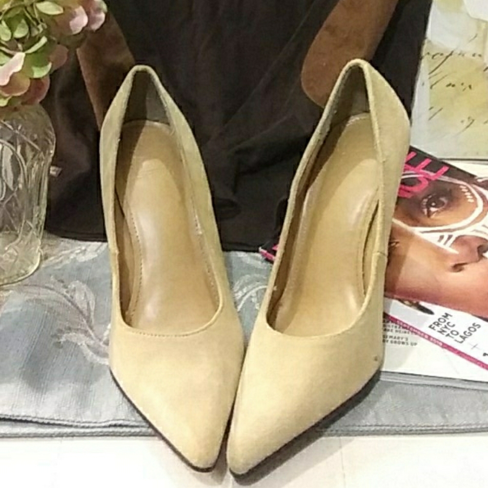 Beige Suede heels from Shiekh
